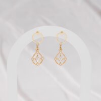 Anhänger Tropfen Goldfarben mit Strass 17x12mm 2...