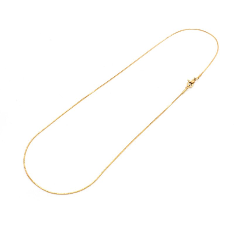 Elegante Schlangenkette aus 304 Edelstahl – 18k vergoldet – 45cm x 1mm – PVD Beschichtung