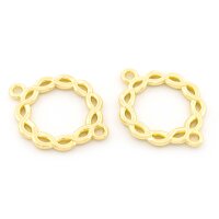 geflochtener Verbinder mit Ösen in goldfarben 21 mm...