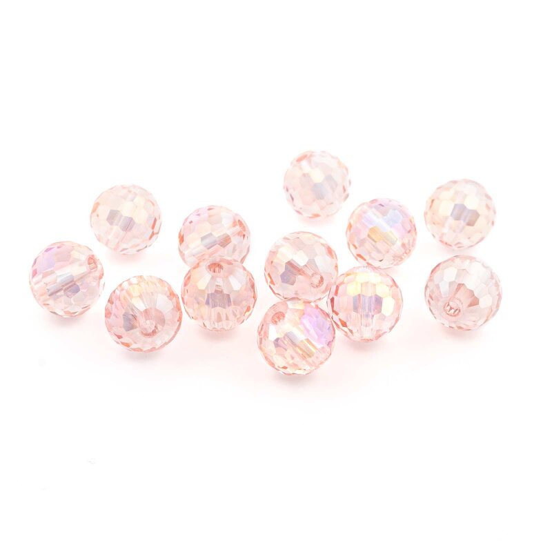 galvanisierte Glasschliffperlen in hellem rosa 8 mm 12 Stück