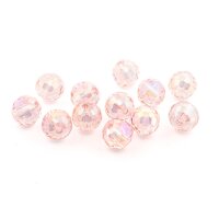 galvanisierte Glasschliffperlen in hellem rosa 8 mm 12...