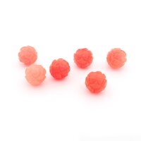 Lotusperlen aus synthetischer Koralle  8 mm 6 Stück