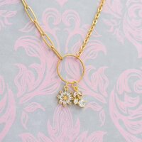 Zirkonia Anhänger als Blume aus Messing mit 18K...