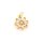 Zirkonia Anhänger als Blume aus Messing mit 18K Goldbeschichtung 14 mm