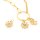 Zirkonia Anhänger als Blume aus Messing mit 18K Goldbeschichtung 14 mm