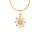 Zirkonia Anhänger als Blume aus Messing mit 18K Goldbeschichtung 14 mm