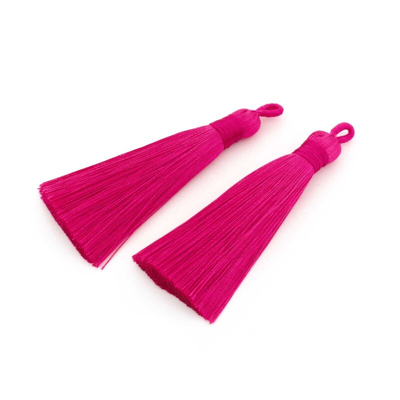 edle Quaste aus Polyester in Magenta 70 - 80 mm 2 Stück