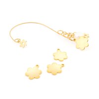 Blumenanhänger aus 201 Edelstahl mit 24K...