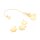 Blumenanhänger aus 201 Edelstahl mit 24K Goldbeschichtung 14 mm 4 Stück