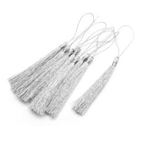 glänzende Quasten in Silber aus Nylon 90 mm 8...