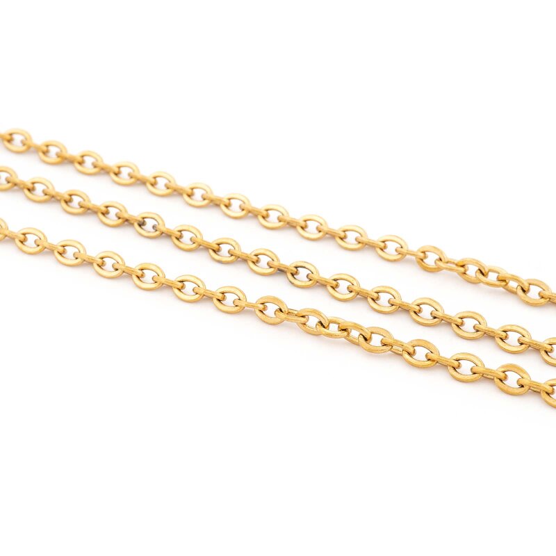 Ankerkette 4x3 mm aus 304 Edelstahl in Goldfarben mit IP-Beschichtung 1 Meter