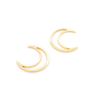 Verbinder als Mond aus Messing, 16 mm, mit 24K...