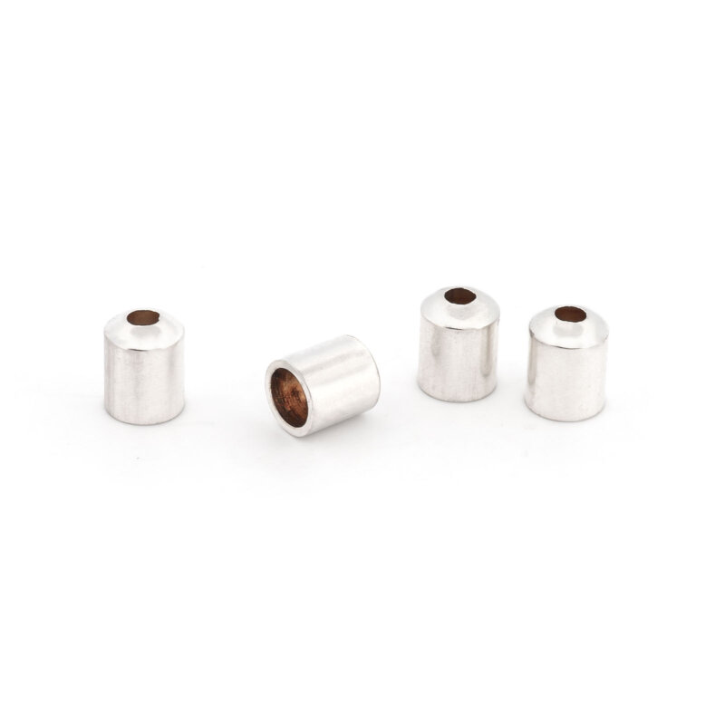abgerundete Endkappen aus Messing 5x4 mm in silberfarben mit langanhaltender Beschichtung für 3 mm Bänder 4 Stück