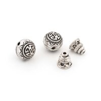 zweiteilige Guru Perle 10 mm mit T-Bohrung in antik...