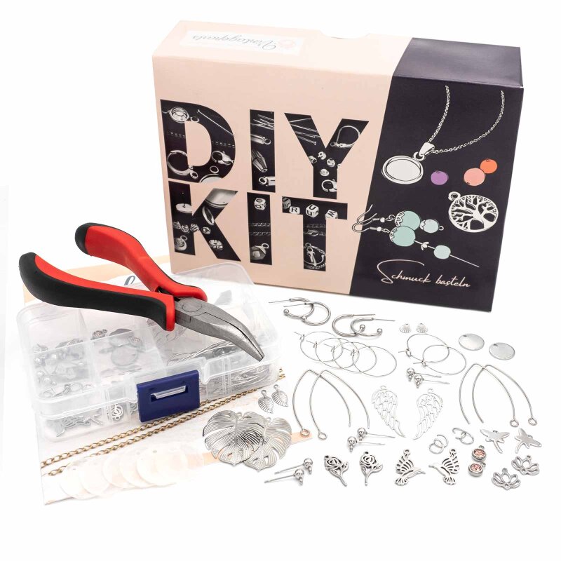 Set LUNA zum Ohrringe selber machen aus Edelstahl für 10 Paar Ohrschmuck