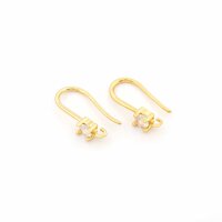 Ohrhaken aus Messing 17 mm mit 18K Goldbeschichtung und...