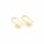 Ohrhaken aus Messing 17 mm mit 18K Goldbeschichtung und klarem Zirkonia 2 Stück