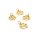 Anhänger Hundepfote 13 x12  mm aus 304 Edelstahl in Goldfarben 4 Stück