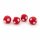 handgemachte Lampwork-Perlen ca. 12 mm in Rot mit weißen Punkten 4 Stück
