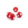handgemachte Lampwork-Perlen ca. 12 mm in Rot mit weißen Punkten 4 Stück