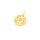 Motivanhänger 12 mm aus Messing, 18K Gold beschichtet, mit gefassten Zirkonias, 1 Stück