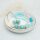 handgemachte Lampwork-Perlen ca. 10 mm in Blau mit weißen Punkten 4 Stück