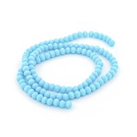 opake Glasschliffperlen als Rondelle 4 x3 mm in Eisblau 1...
