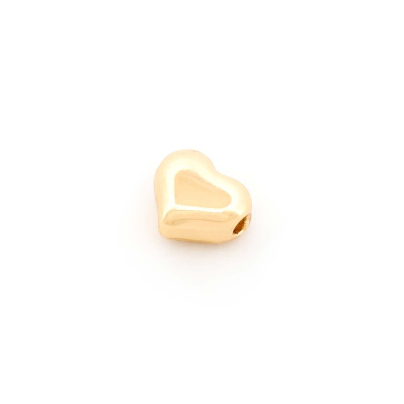 Herz-Perle aus 18k vergoldetem 304 Edelstahl 11 x 9 mm – IP-Beschichtung