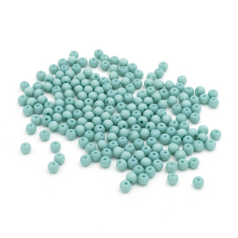 kleine Glasperlen seidenmatt 4 mm in türkis 200 Stück