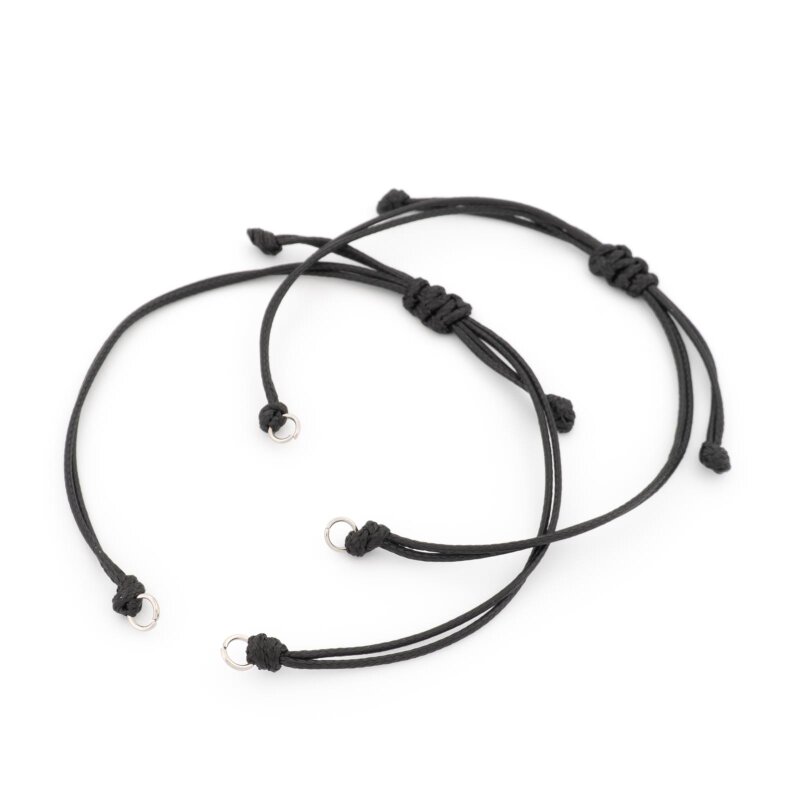 Armbandrohling in Schwarz mit Binderingen aus 304 Edelstahl 2 Stück