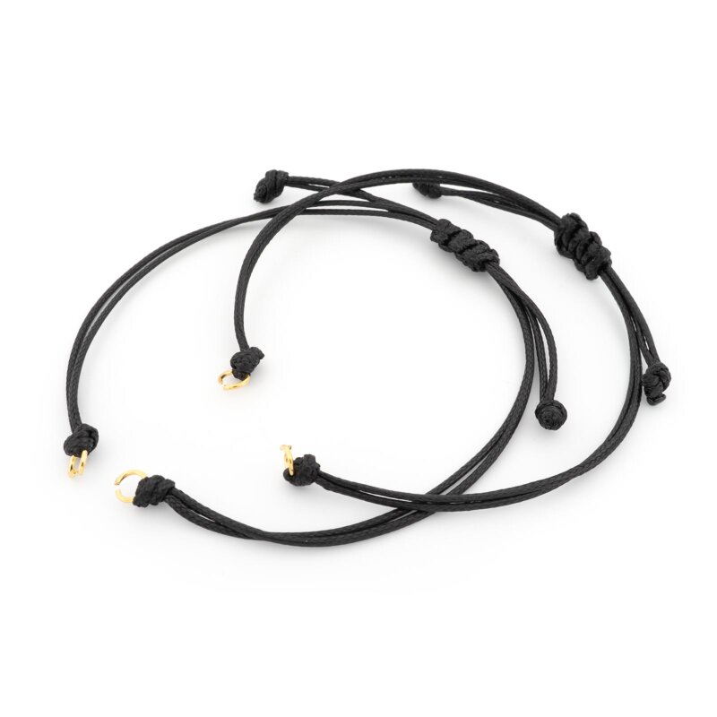 Armbandrohlinge in Schwarz mit Binderingen aus 304 Edelstahl in Goldfarben 2 Stück