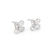 Ohrstecker mit Zirkonias und Pin aus Sterlingsilber 2...