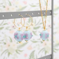 handgemachte Lampwork-Perlen 17 mm in Hellblau mit...