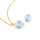 handgemachte Lampwork-Perlen 17 mm in Hellblau mit fliederfarbenen Blüten 2 Stück
