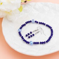 Glasschliffperlen Rondelle in Indigo-Blau 4x3 mm ca. 105...