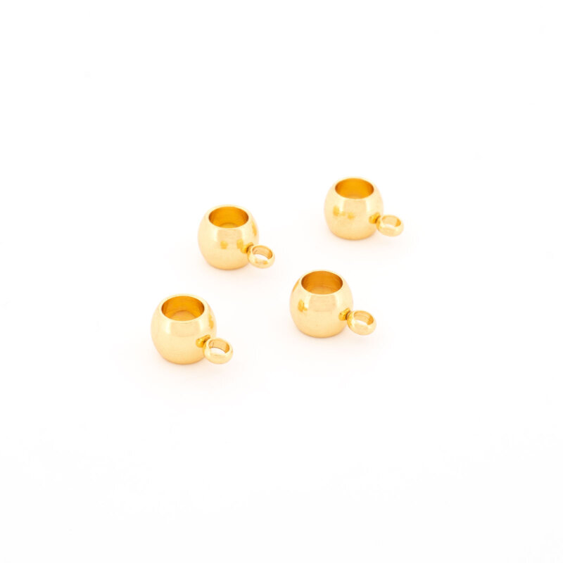 Collierschlaufe aus 304 Edelstahl in Goldfarben mit 4 mm Innendurchmesser 4 Stück