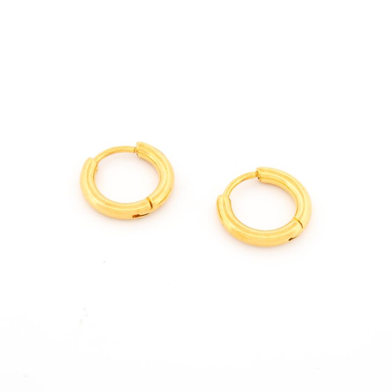 Creolen aus 304 Edelstahl 12 mm in Goldfarben ionenplattiert 2 Stück