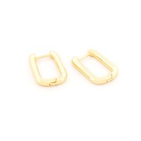 Rechteckige Creolen aus Messing mit 18K Goldbeschichtung...