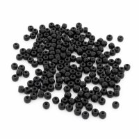 Glasperlen opak in Schwarz 4 x3 mm 200 Stück
