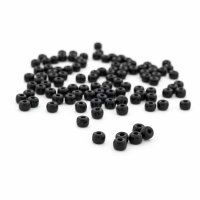 Glasperlen opak in Schwarz 4 x3 mm 200 Stück