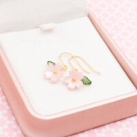 Kirschblüten-Perlkappe 11 mm aus Resin in Rosafarben...
