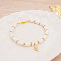 Zwischenperlen gewellt aus Messing in Goldfarben 6 mm 4...