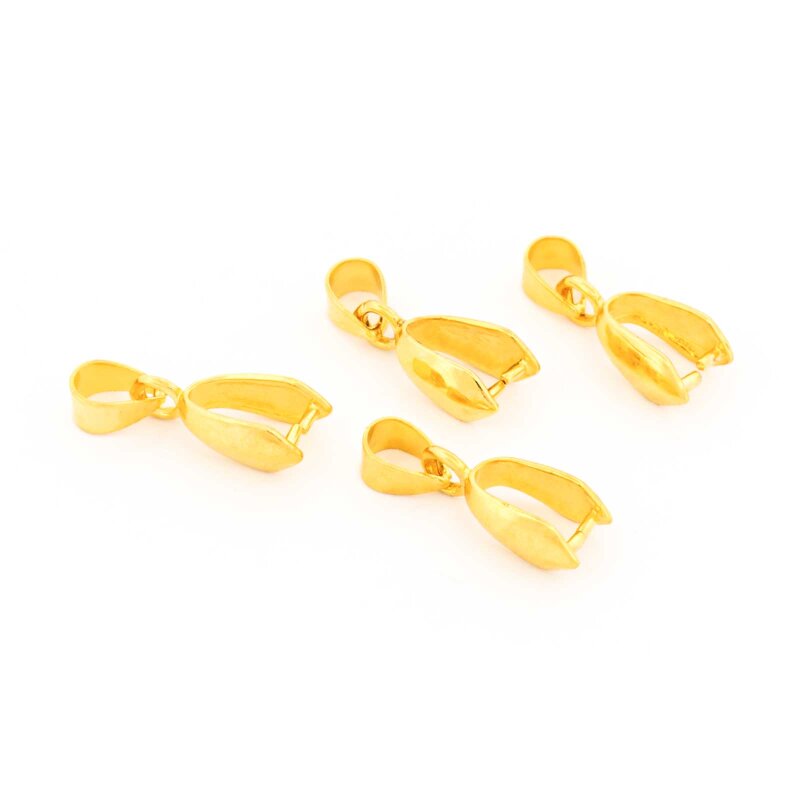 Collierschlaufe mit Aufhängung in Goldfarben beschichtet 21 x8 mm 4 Stück