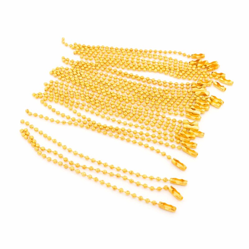 kurze Kugelketten mit Verschluss in Goldfarben beschichtet 10 cm 30 Stück