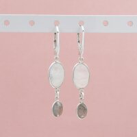 Verbinder aus 925er Silber mit gefasstem Mondstein 19 mm