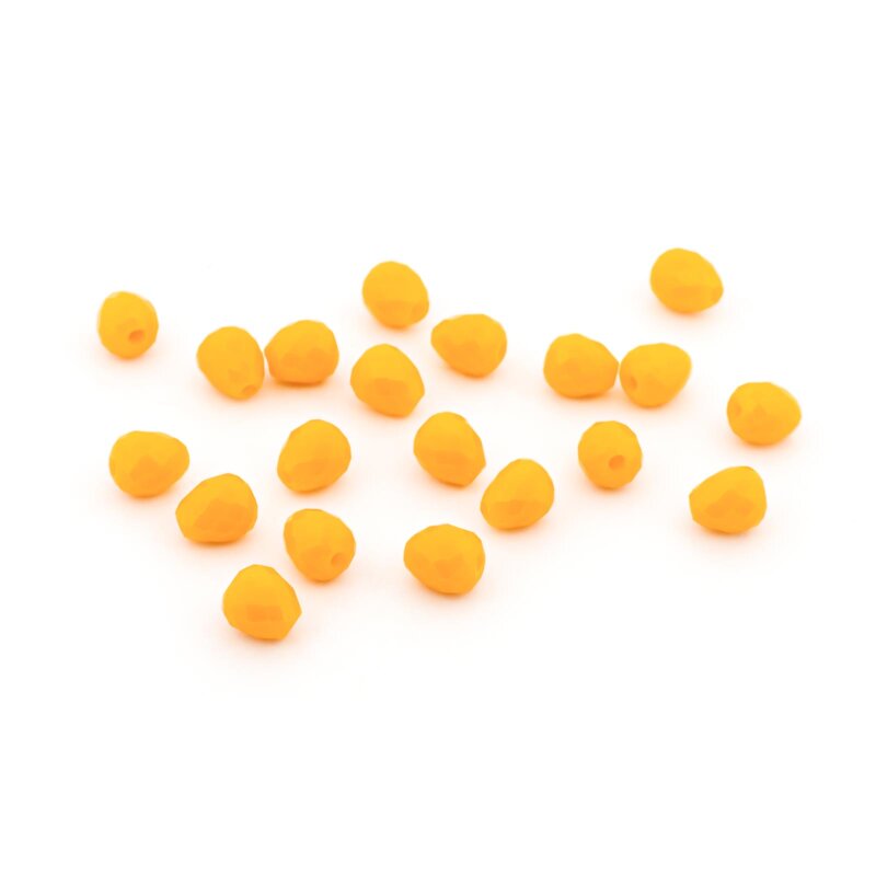 Glasschliffperlen in Mango 5 mm als Tropfen 20 Stück