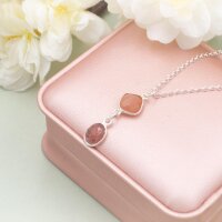 Verbinder aus Silber 925 mit gefasstem Mondstein 14 mm in...