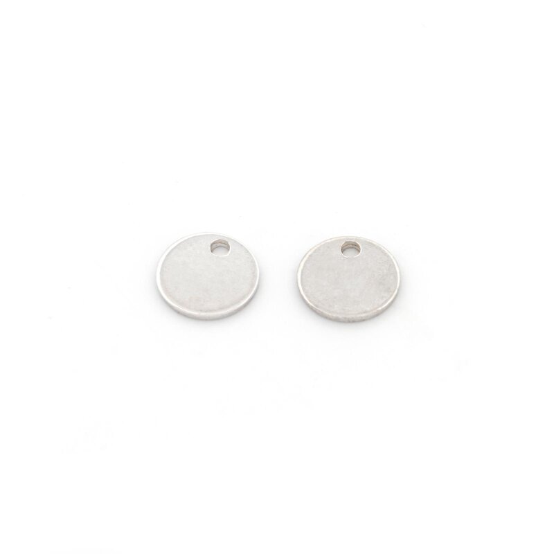 runder Anhänger als Plättchen 6 mm aus 925 Sterling Silber 2 Stück