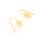 Ohrhaken mit Blümchen 22 mm aus 925 Silber in Goldfarben 2 Stück