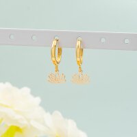 Anhänger Lotusblume aus 304 Edelstahl in Goldfarben...